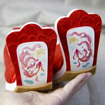 Mountain River Show hands over the years to restore Tangfeng Petals Petal Teething and Chest Hood Wedding Shoes with Bandage Inside