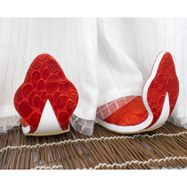 Restoration of the wind ancient painting Painting Fresco Walking Show mash Tuan Qiaofeng Fu and Qianghan Qiaozi-in-Fit Shoes heightening in the shoes