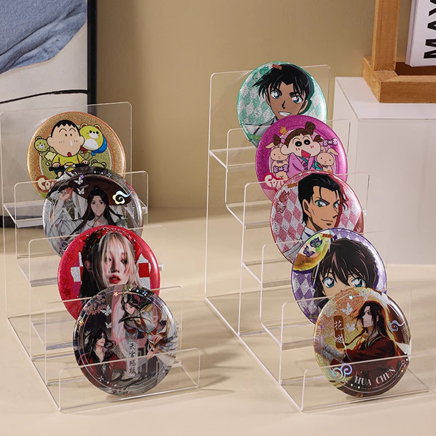 Transparent Acrylic Badge Display Stand, Anime Merchandise Desktop ...