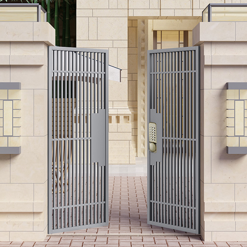 Custom Minimalist Iron Art Courtyard Door Villa Double Open Closing Gate Entrance Garden Yard Small Doors Countryside Wall Fence Door