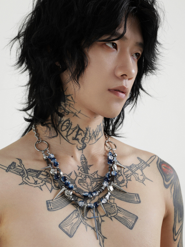 Love Is War【Deep Sea Starry Sky】Original Design Punk Style Y2K High-End Beaded Heavy-Duty Handmade Necklace