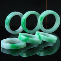 Natural emerald raw stone ice seed jade bracelet Myanmar a stock old pit for a half-Ming hair and female yang green floating flowers