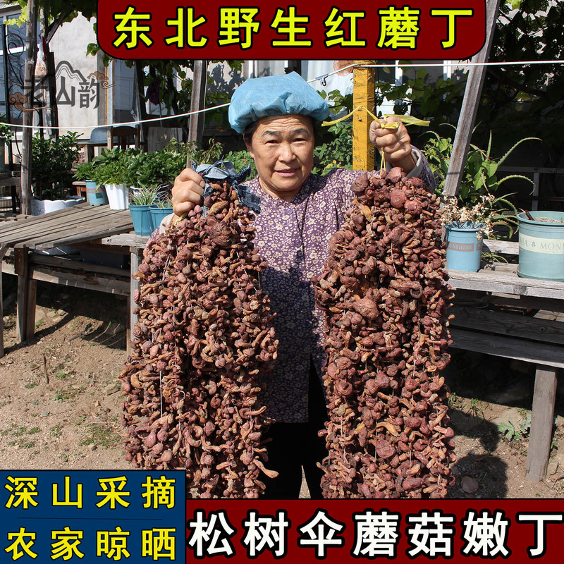 Northeastern Red Mushroom Diced, Wild Red Mushroom, Meaty Mushroom, Pine Mushroom, Small Mushroom, Stewed Chicken with Mushrooms, Small Mushroom
