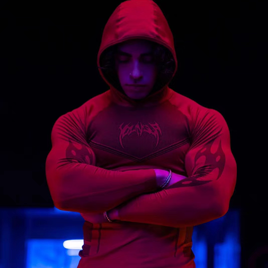 Youngla Warrior Tight Hoodie Jogger Gym Sports Fitness Stretch Sweatshirt Training Jacket