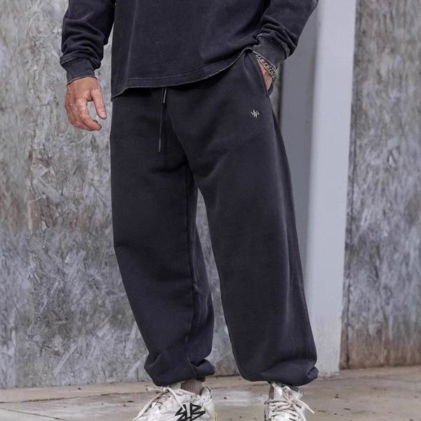 Youngla New Men's Sports Pants Muscle Fitness Jogging Trousers Cotton Jogger Mid-Waist Casual Pants