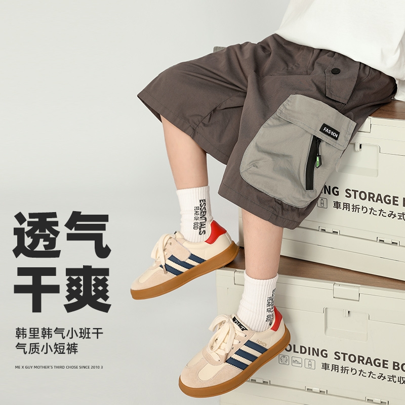 ボーイズパンツ子供服ワークショーツ夏薄手スタイル2025トレンドボーイズサマースポーツショーツアウターウェア