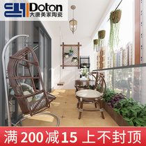 American pastoral antique brick 400X400 kitchen bathroom non-slip floor tiles balcony floor tiles with hornage vintage