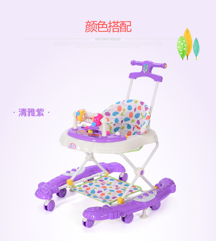 Baby Walker đa chức năng Rollover có thể gập lại nam Baby Girl 7-18 tháng đẩy tay trẻ em