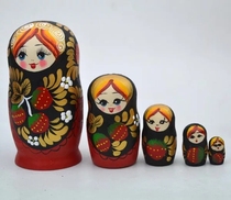 Imported Russian boutique matryoshka five-layer black strawberry childrens educational toys creative gift ornaments