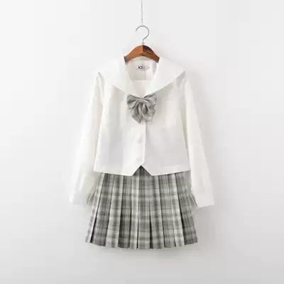 Japanese JK uniform basic selawan White unben long sleeve Kanto Sapporo Bob female college style suit top