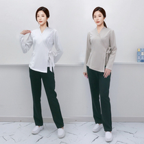 Beautician work clothes for women 2020 autumn and winter new body of foot bath technician work clothes wellness and beauty salon skin management