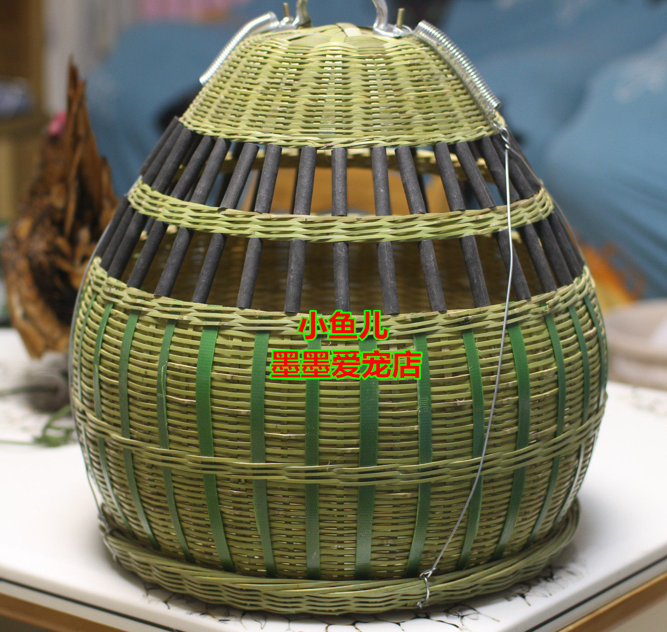 Boutique Breeding Chicken Cage Bamboo flat-head 42CM Chicken Cage Seven Colorful Chicken Cage Breeding for Ornamental Chicken Coop Cage Wedding Celebration