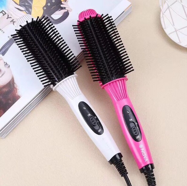 Anti-hot curling rod dual-purpose internal buckle curling iron electric curling comb does not hurt hair air bangs electric rolling rod straight hair comb artifact