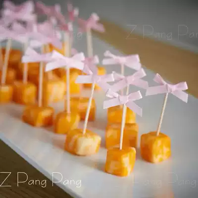 Sweet bow small card cupcake decoration plug-in 10 pieces