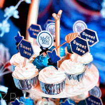 Dessert table decoration plug-in shining bright little star paper cup insert card