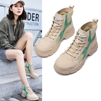 JDOV Martins Women's Thin Breathable English Short Boots 2020 New Desert Boots Joker Student High Canvas