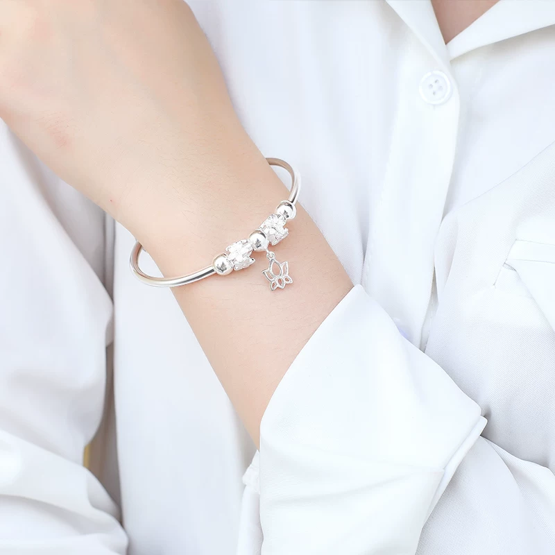 Adjustable silver bracelet, Birthday gift