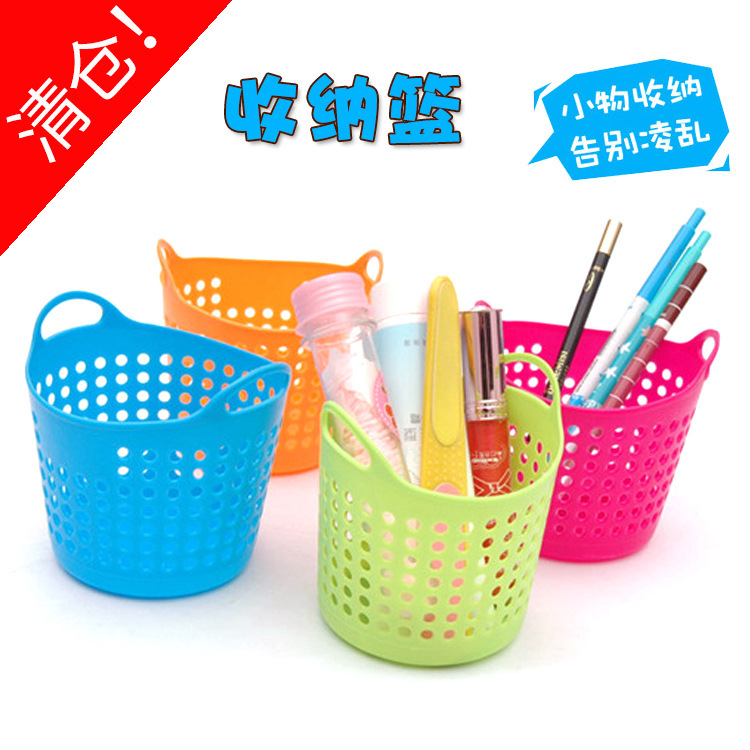 Colorful Mini Plastic Desktop containing basket Mini multifunction Desktop finishing Debris Small Tool Kitchen containing box