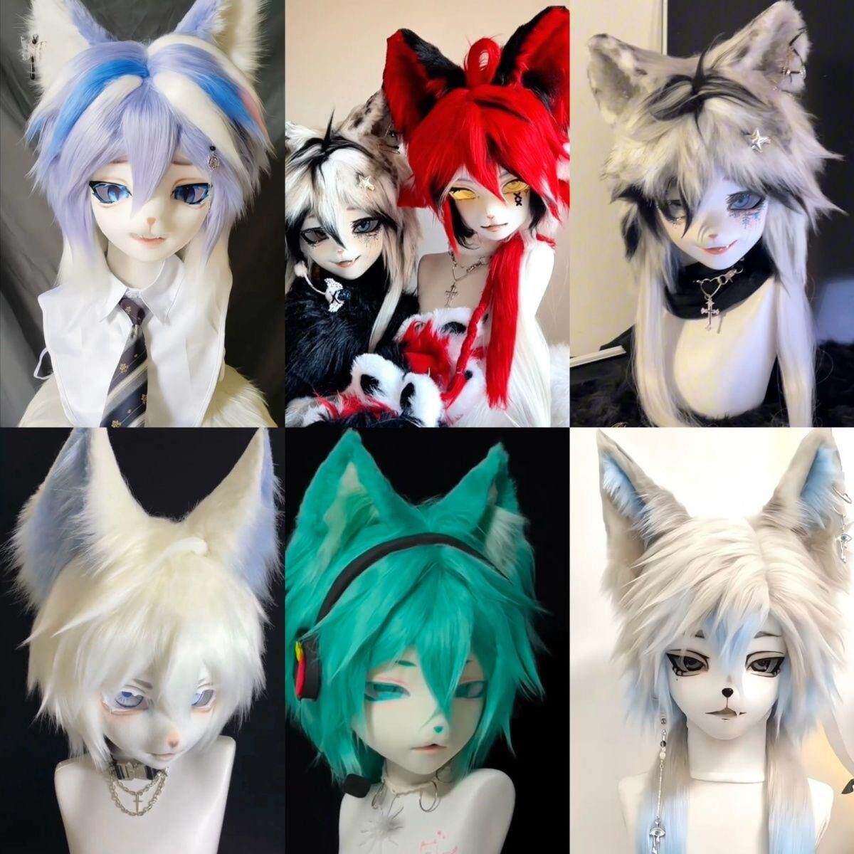 furry福瑞/兽装 兽装kig系兽头成品cosplay福瑞定制委托拟兽自带设掉落兽头套漫展 OTHER