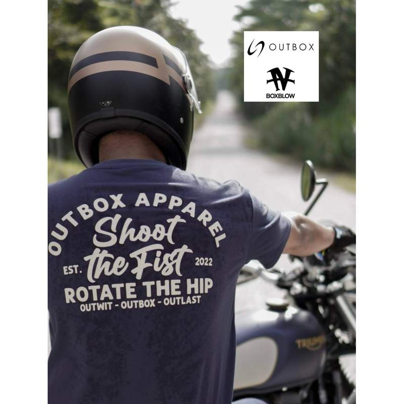 Outbox Boxing Short-Sleeve Shirt in a Hardcore Style [Swing Your Fist, Rotate Your Hips, Outward, Until Fully Extended]