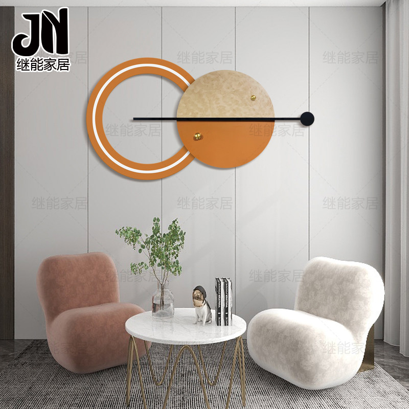 Modern light luxury wall decoration metal wall decoration pendant living room wall round bedroom bedside simple dining room iron wall hanging