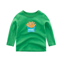Korean childrens clothing Spring and Autumn New 2020 childrens T-shirt long sleeve boys base shirt cotton print childrens clothing New
