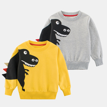 2020 childrens clothing boys new foreign style children cotton clothes dinosaur printed stereo girl shirt spring Korean version