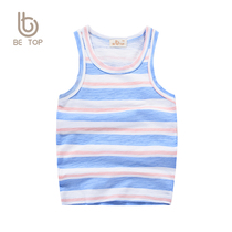 Childrens clothing boy vest cotton stripes 2020 Summer Childrens I-character back small children Korean version sleeveless Korean version New