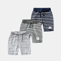 Korean version of childrens clothing 2020 Summer new boy five-point pants in big children cotton shorts childrens striped pants casual