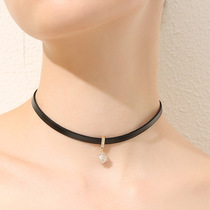 Korean black cross collar short collar collar collar simple personality neck Net Red jewelry fake mother supplies