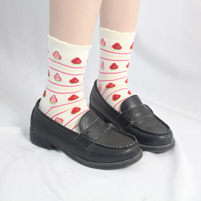 Summer Lolita short socks, cute strawberry fake girl, fake girl cotton socks, rainbow pile socks, women's clothing master