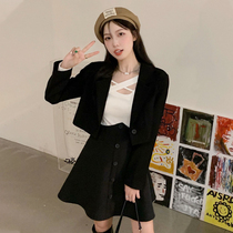 Large size 200 Jin autumn new suit reverse string Womens Big Man suit sexy false mother clothing full set of supplies