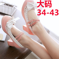 Lolita thick medium heel bow cross strap Lolita princess girl soft sister Lolita student doll leather shoes