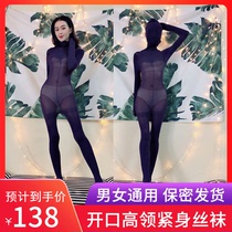 Ladyboy supplies Velvet stockings Fully coated Stretch Soft touch stockings Tights bag open high collar at hand