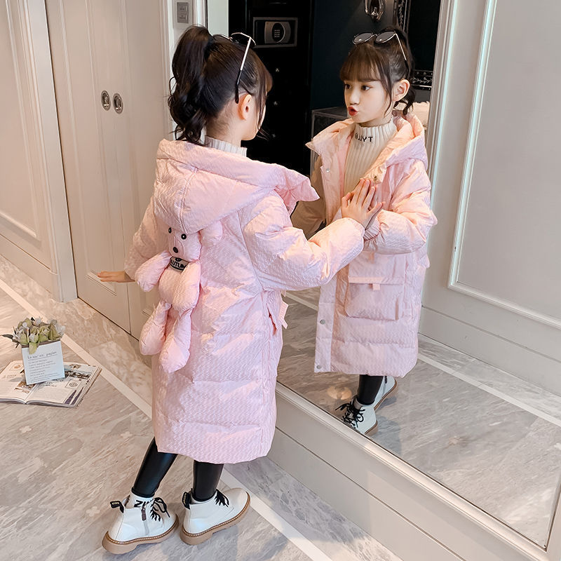 Girls' Cotton-Padded Jacket, New Winter Style, Fashionable and Stylish Mid-Length Thickened Coat, Children's Winter Warm Cotton Coat Girls' Cotton-Padded Jacket, New Winter Style, Fashionable and Stylish Mid-Length Thickened Coat, Children's Winter Warm Cotton Coat