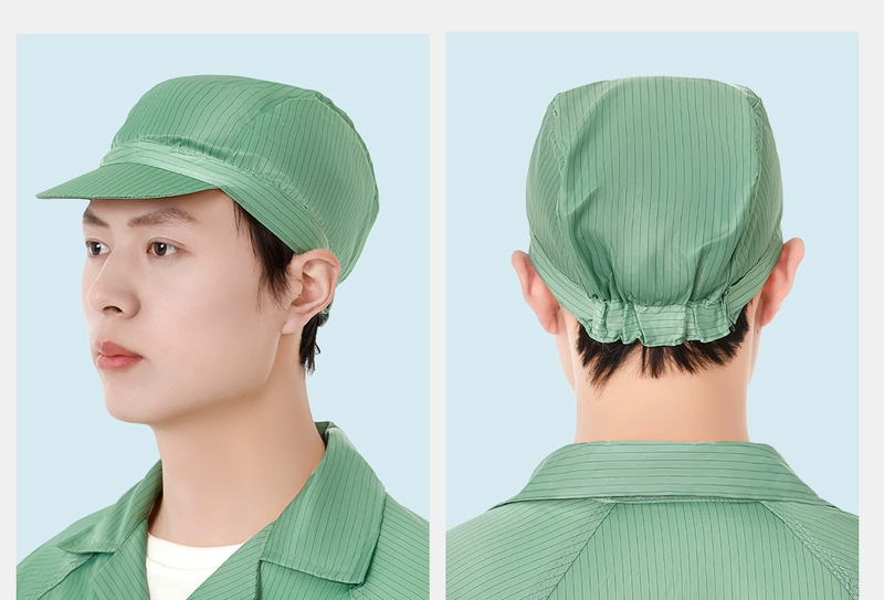 Mũ bảo hộ lao động nam nữ chống tĩnh điện nhà máy thực phẩm xưởng không bụi mũ chống bụi mũ sạch thoáng khí mũ công nhân nhà máy điện tử nón y tế trắng nón trùm tóc y tế