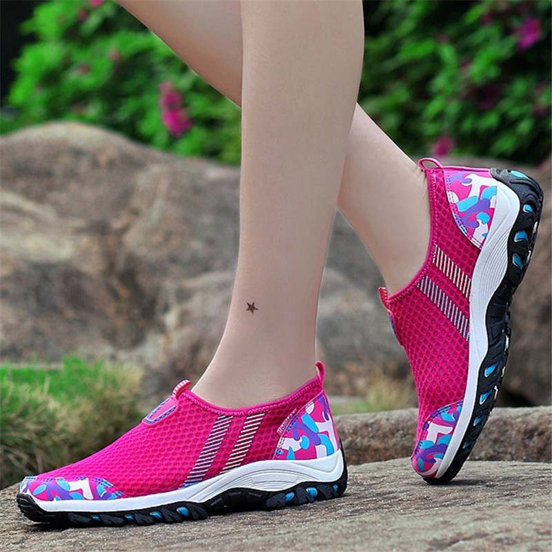 Breathable Mesh Face Hiking Shoes Men's Summer Non-slip Speed Interferometric Water Anadromous Shoes Women Casual Tourist Shoes Amphibious Shoes