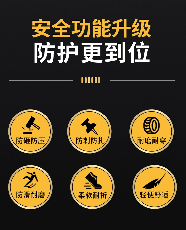 Men's labor protection shoes, anti-smash, puncture-proof, wear-resistant, winter work shoelaces, steel plate with steel toe, anti-odor and comfortable