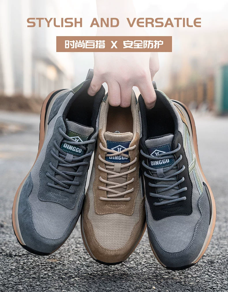 Labor protection shoes for men, safe winter lightweight work shoes, anti-smash and anti-puncture construction site shoes with steel plate and steel toe for men