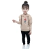 Áo len cho bé gái 2018 Mới mùa thu cho trẻ em Thời trang Ocean hai mảnh Set Big Kid Quần áo thông thường của Hàn Quốc thời trang cho bé Phù hợp với trẻ em