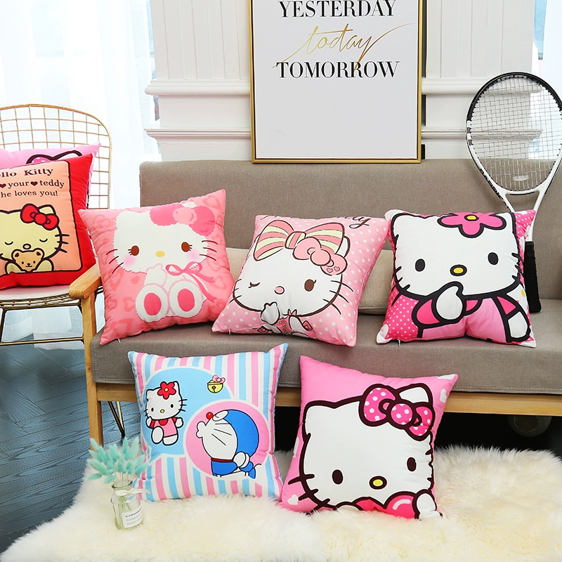 Xin chào kt Hello Kitty dễ thương phim hoạt hình gối hellokitty mèo sofa gối đệm món quà con chăn gối 2 trong 1