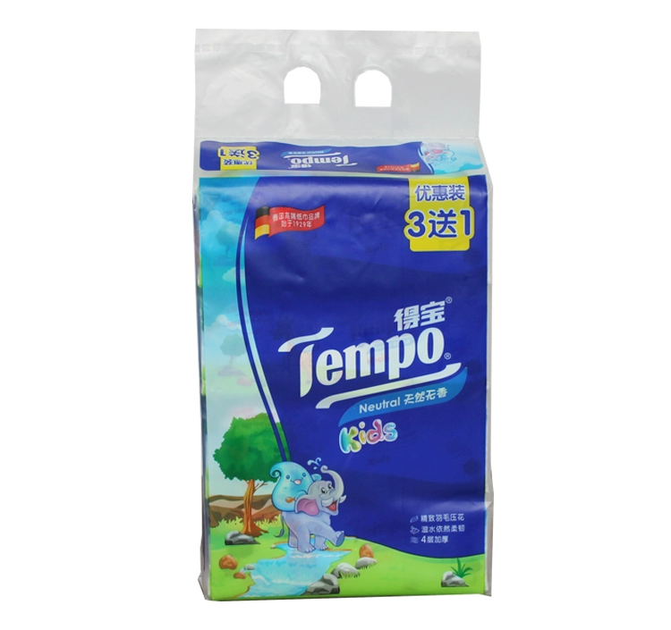 Tempo / Duplo giấy trẻ em bơm nước hoa mềm mại 4 lớp 90 bơm 12 gói Sản phẩm giấy Debao cho bé - Sản phẩm giấy / Khăn giấy ướt