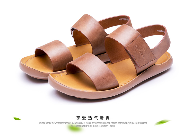 Dép nam Aokang 2019 mùa hè xu hướng mới nam ngoài trời thoáng khí chống trơn đi biển - Sandal dép sandal da nam xịn
