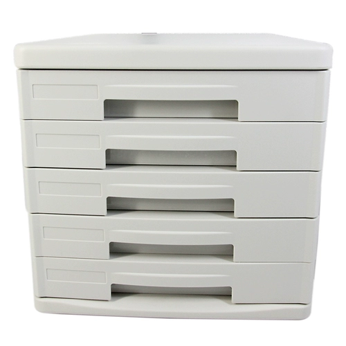 Деликал файловый шкаф 9773 Настольный синдром настольного синдрома хранения пластикового двойного шкафа 5 -слоя без замок черный/серый