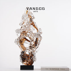 Glazed Taihu Stone Ornaments, Light Luxury and High-End Feel for the Living Room, Modern Abstract Villa Dining Room Entrance Decoration Crafts