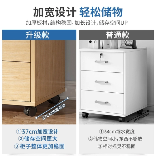 Файл -шкаф офис с шкафом для шкафа для замок с столом для хранения колеса под столом, деревянный низкий шкаф маленький шкаф