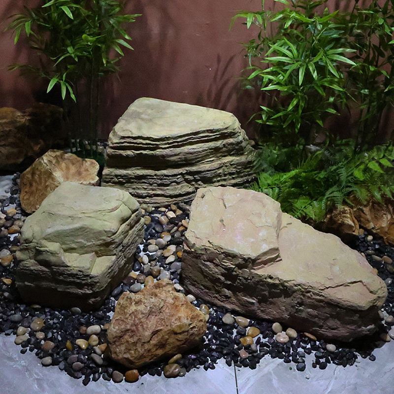 Simulated Yellow Fiberglass Rock, Fake Desert Stone, Outdoor Courtyard Garden Villa Hotel Homestay Landscape Stone Simulated Yellow Fiberglass Rock, Fake Desert Stone, Outdoor Courtyard Garden Villa Hotel Homestay Landscape Stone