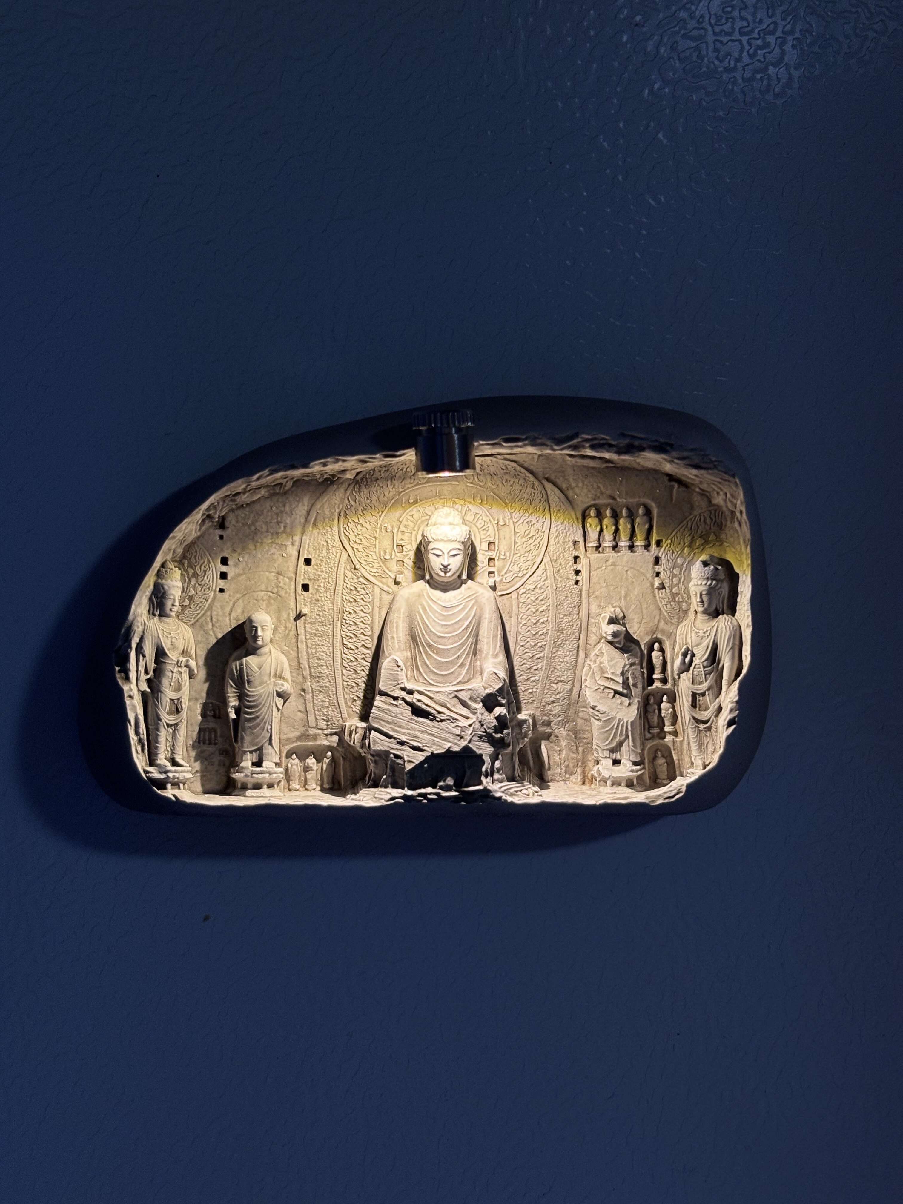 正品洛阳龙门石窟夜灯冰箱贴佛像浮雕磁吸博物馆文创河南旅游纪念评价