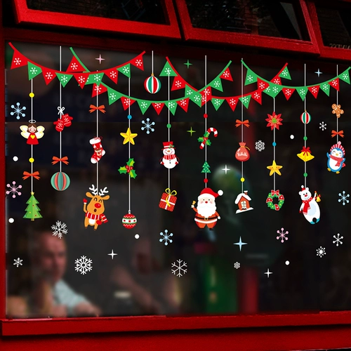 Рождественский брендовый декор, стеклянная электрическая оконная наклейка для пожилых людей, наклейки