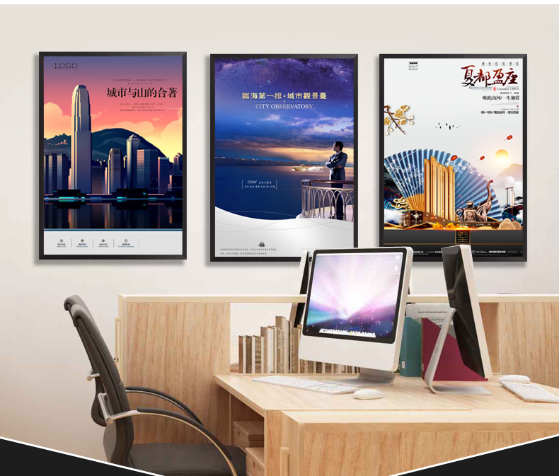 Shen Jia chải khung nhôm khung ảnh khung áp phích khung quảng cáo khung câu đố khung hình khung hình khung hình tùy chỉnh - Kính kính cận đẹp